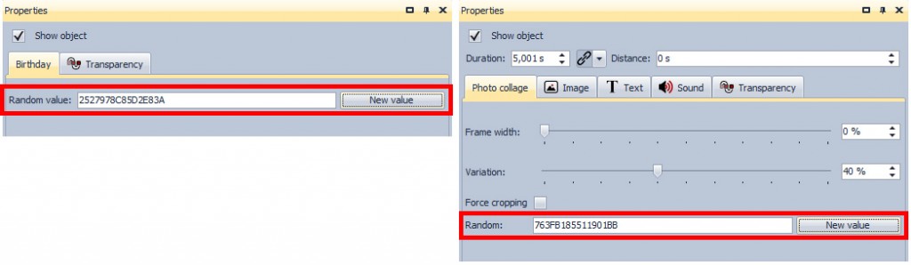 Examples for settings