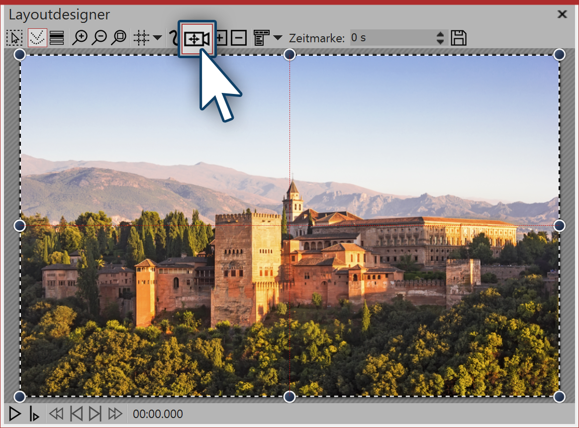 Panoramic image in the layout designer