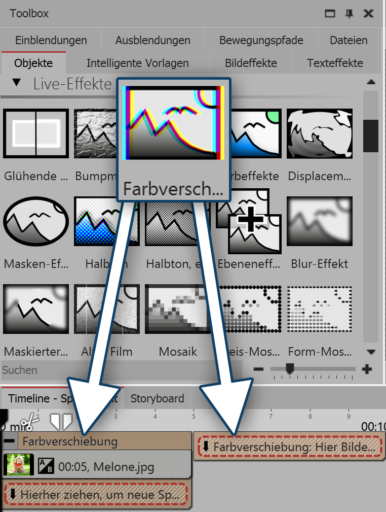 Inserting color shift