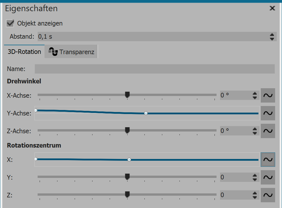 Settings for 3D Rotation with a curve