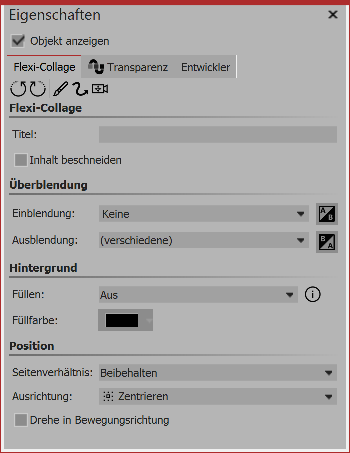 Flexi-collage properties