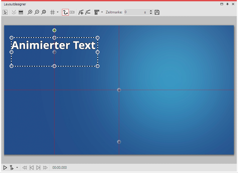 Positioning the text in the layout designer