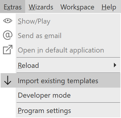 Import templates