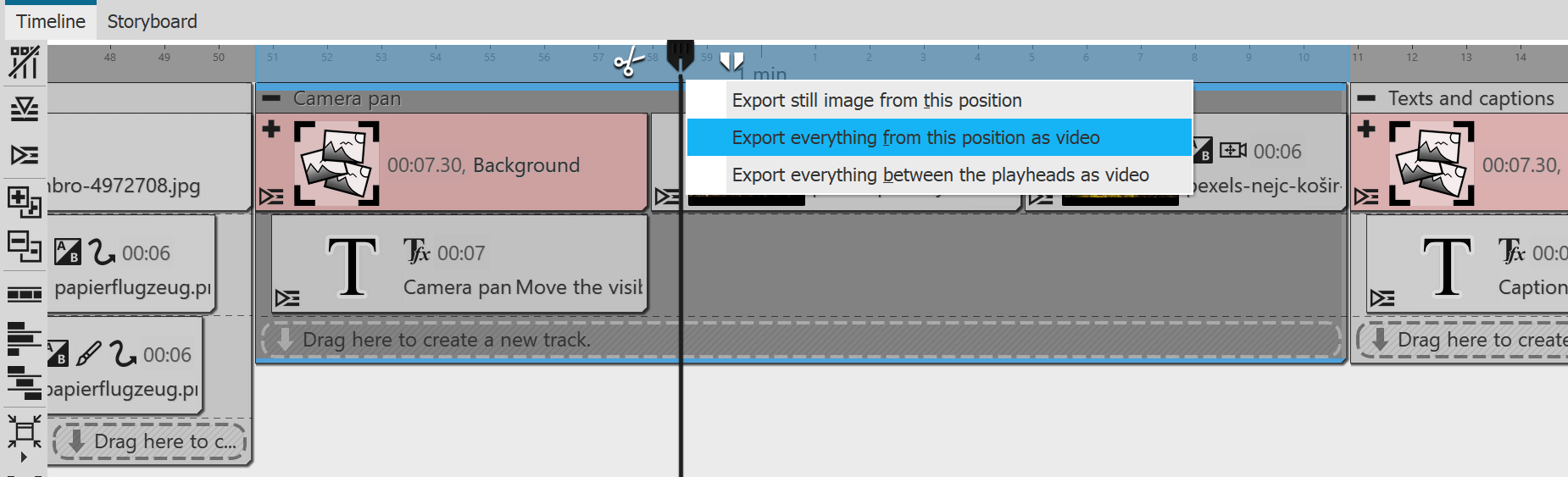 Export from Playhead position