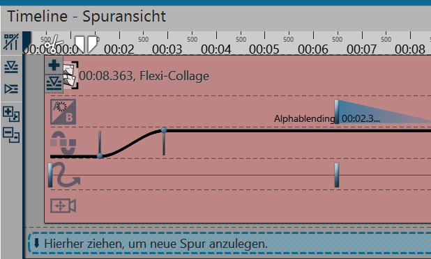 Keyframe track in the Timeline