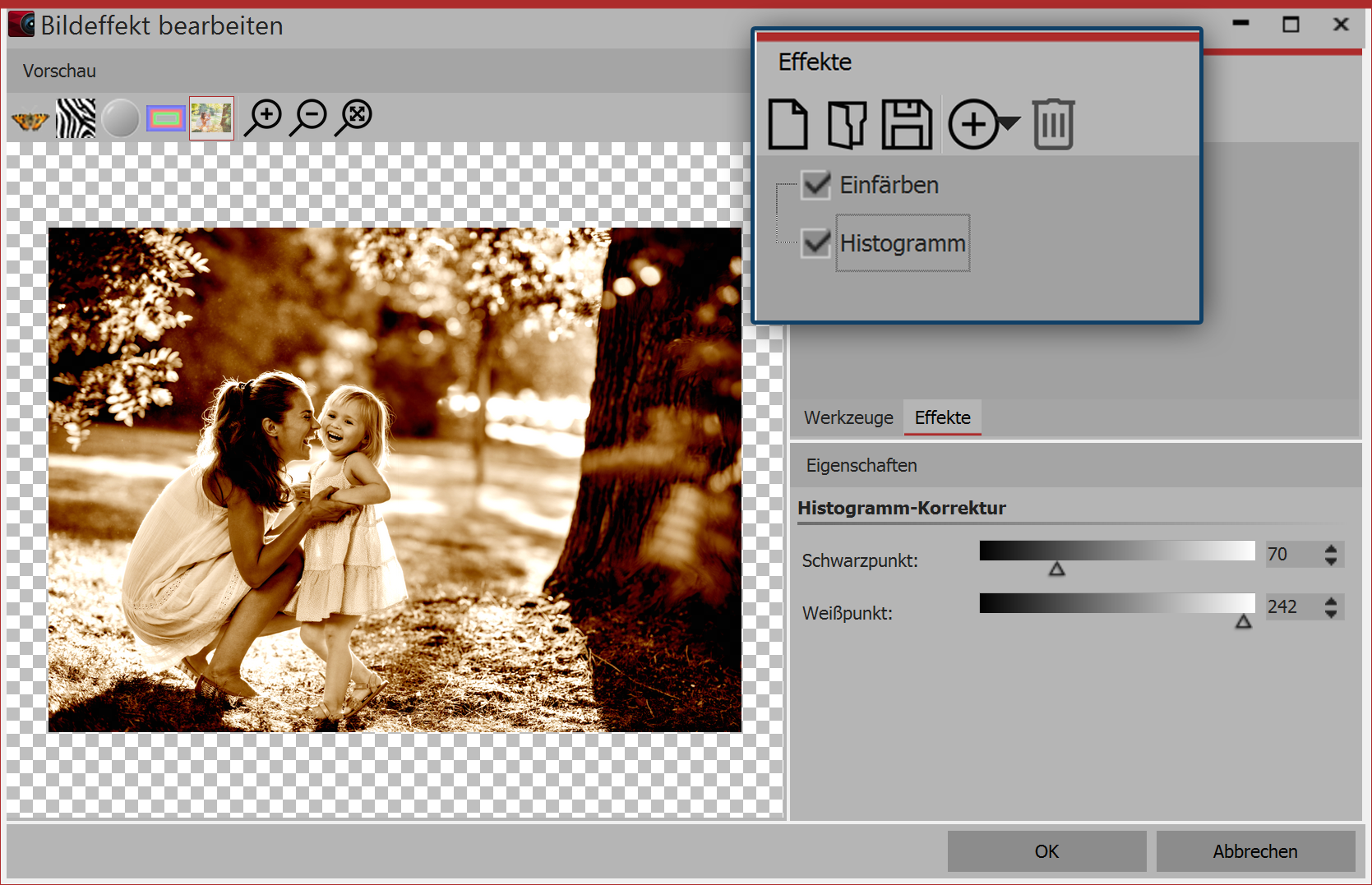 Effects in the image editor