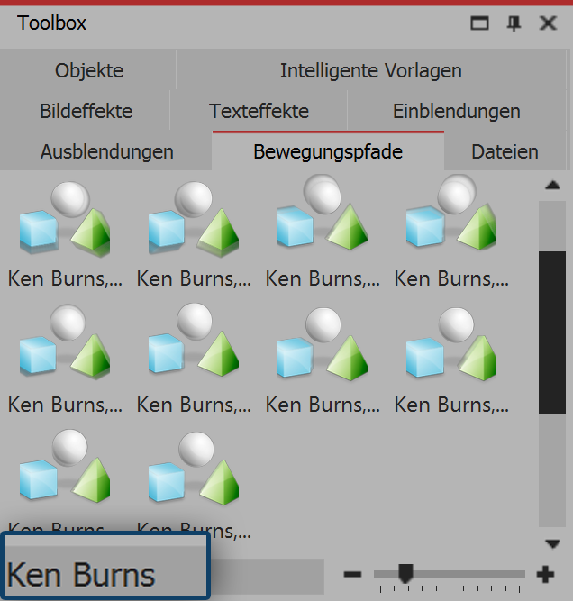 Ken Burns effects in the Toolbox