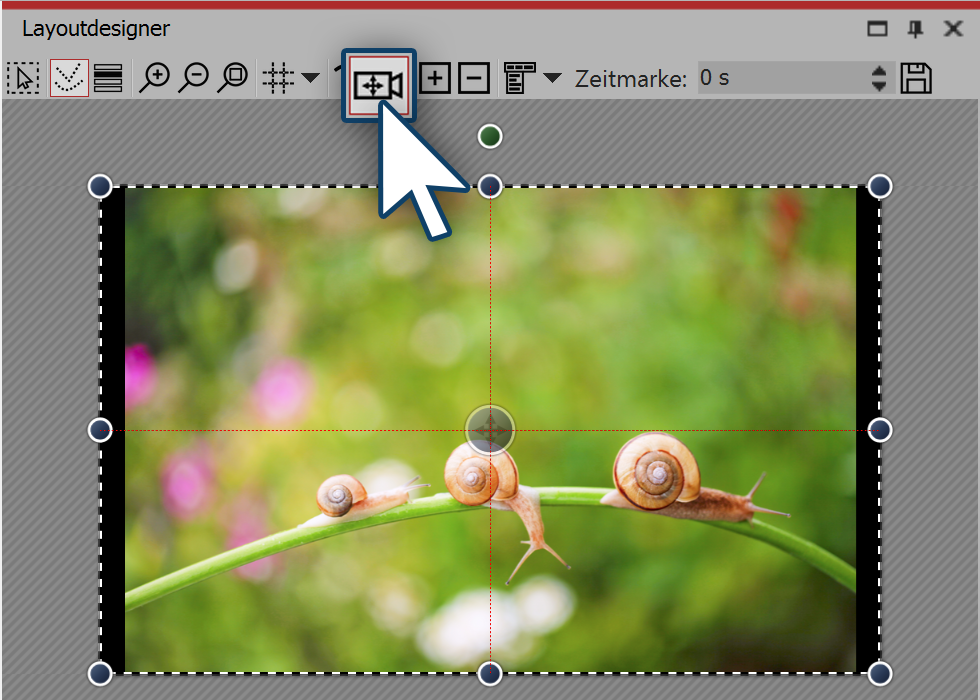 Activating camera panning in the layout designer