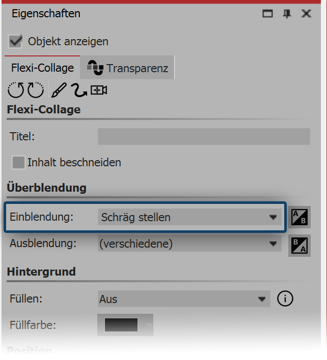 Selecting fade-in