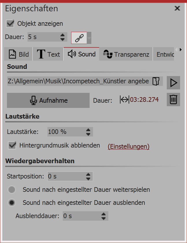Adding or recording sound for an image