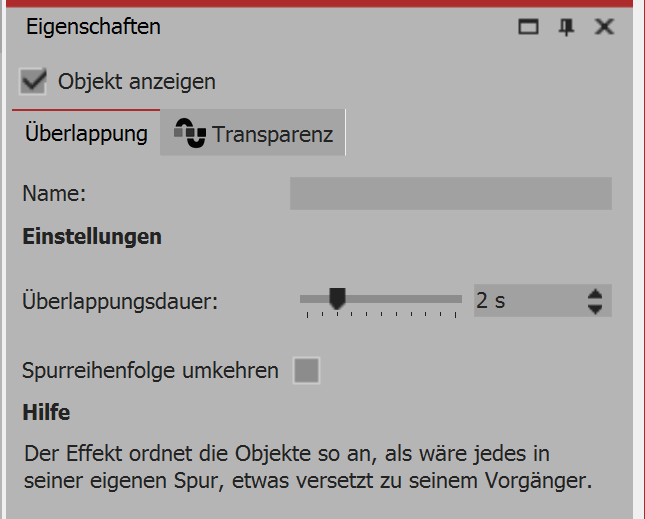 Settings for overlapping