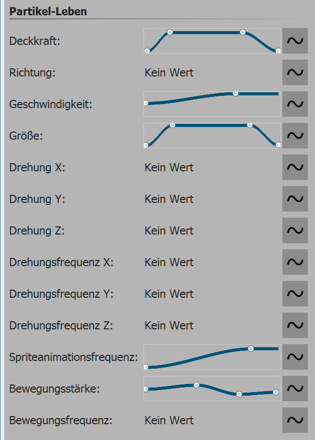 Settings for particle life