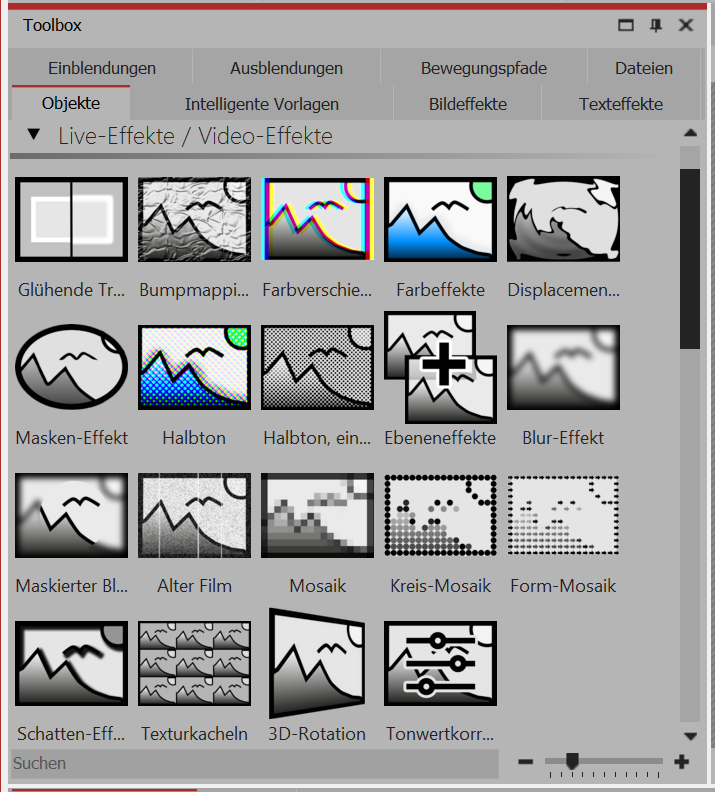 Live effects in the toolbox