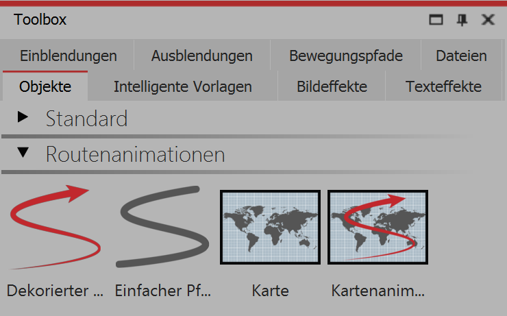 Route animation in the toolbox