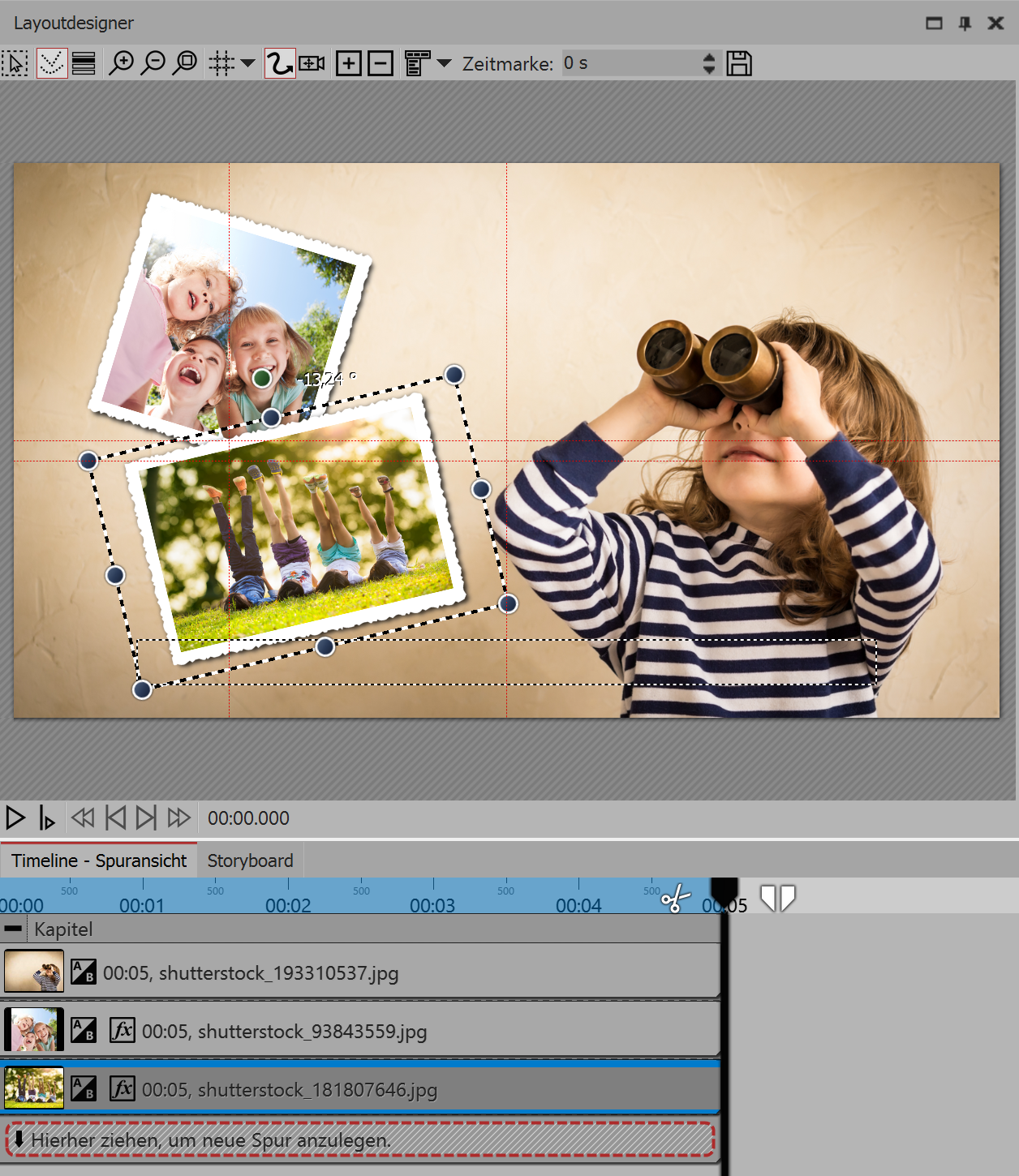 Creating a picture-in-picture effect in the layout designer