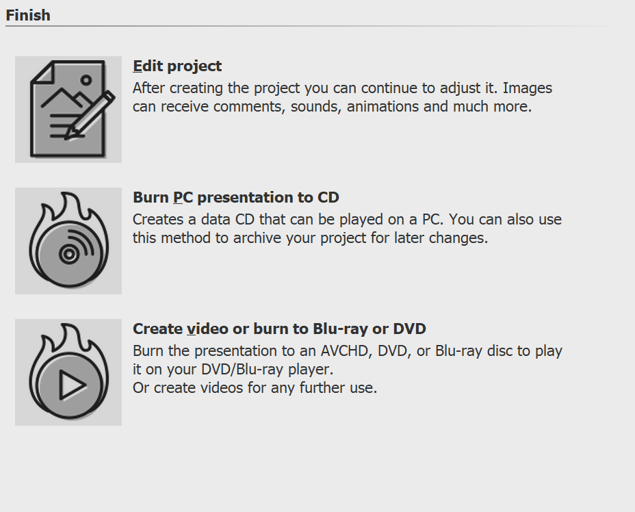 Output options