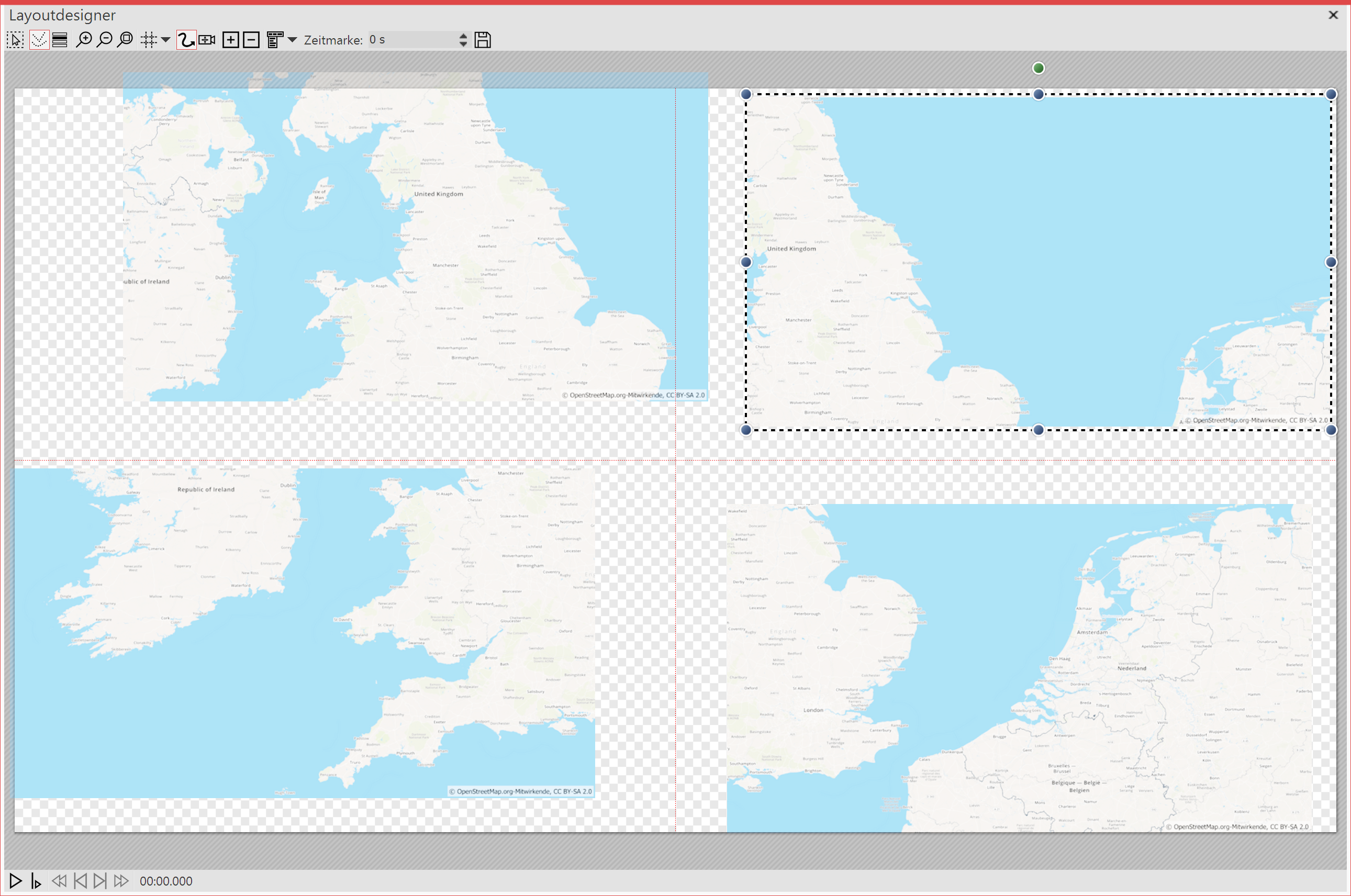 Map sections are joined together