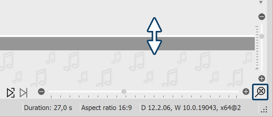 Show or enlarge/reduce background music track