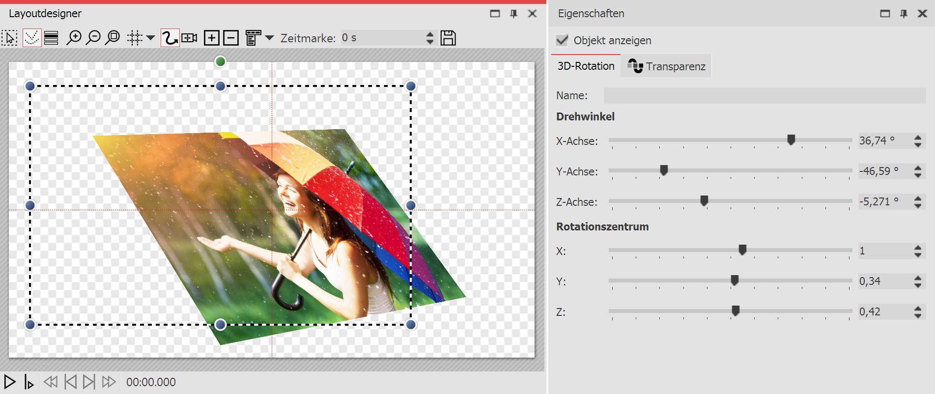 3D Rotation settings