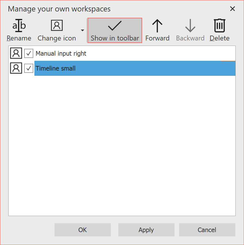 Manage custom workspaces