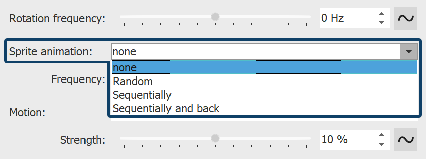 Sprite animation options