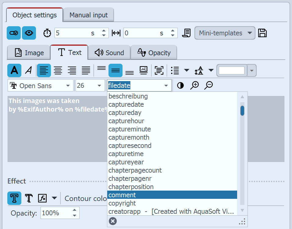 Inserting variables into a text box