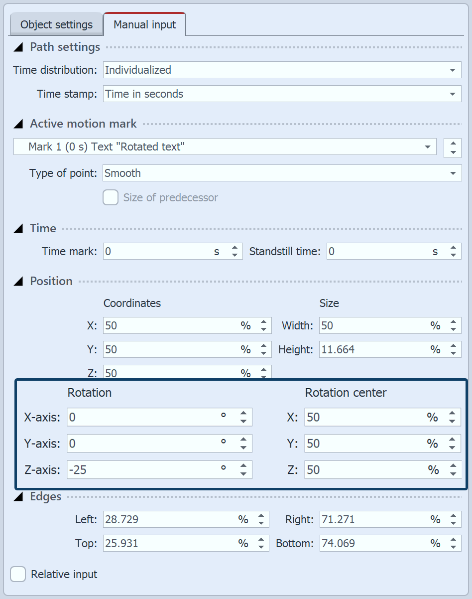 Manual input