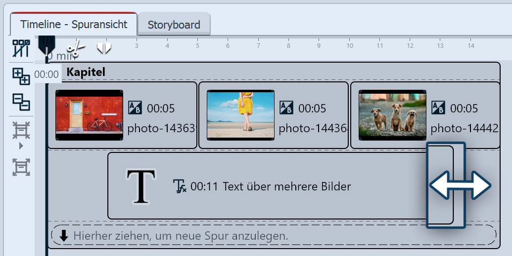 Dauer der Textspur