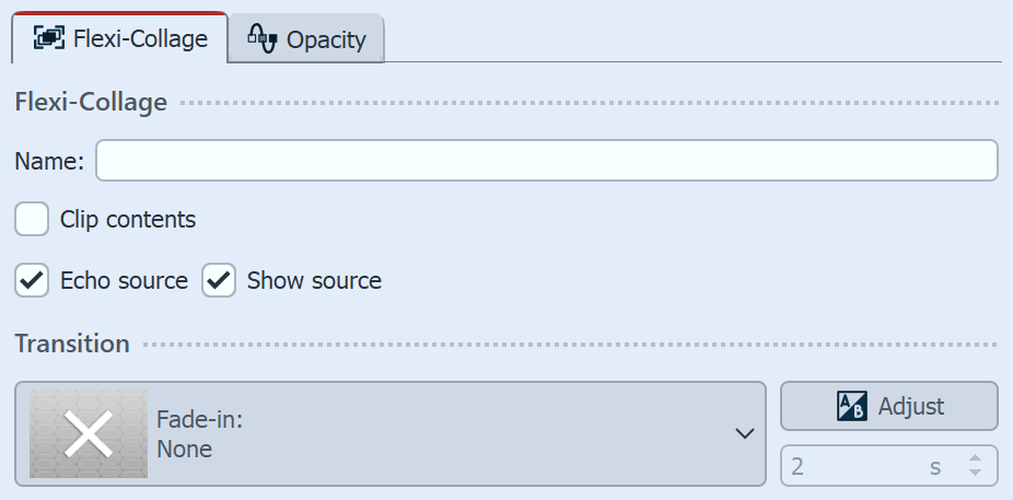 Properties Flexi-Collage for echo function