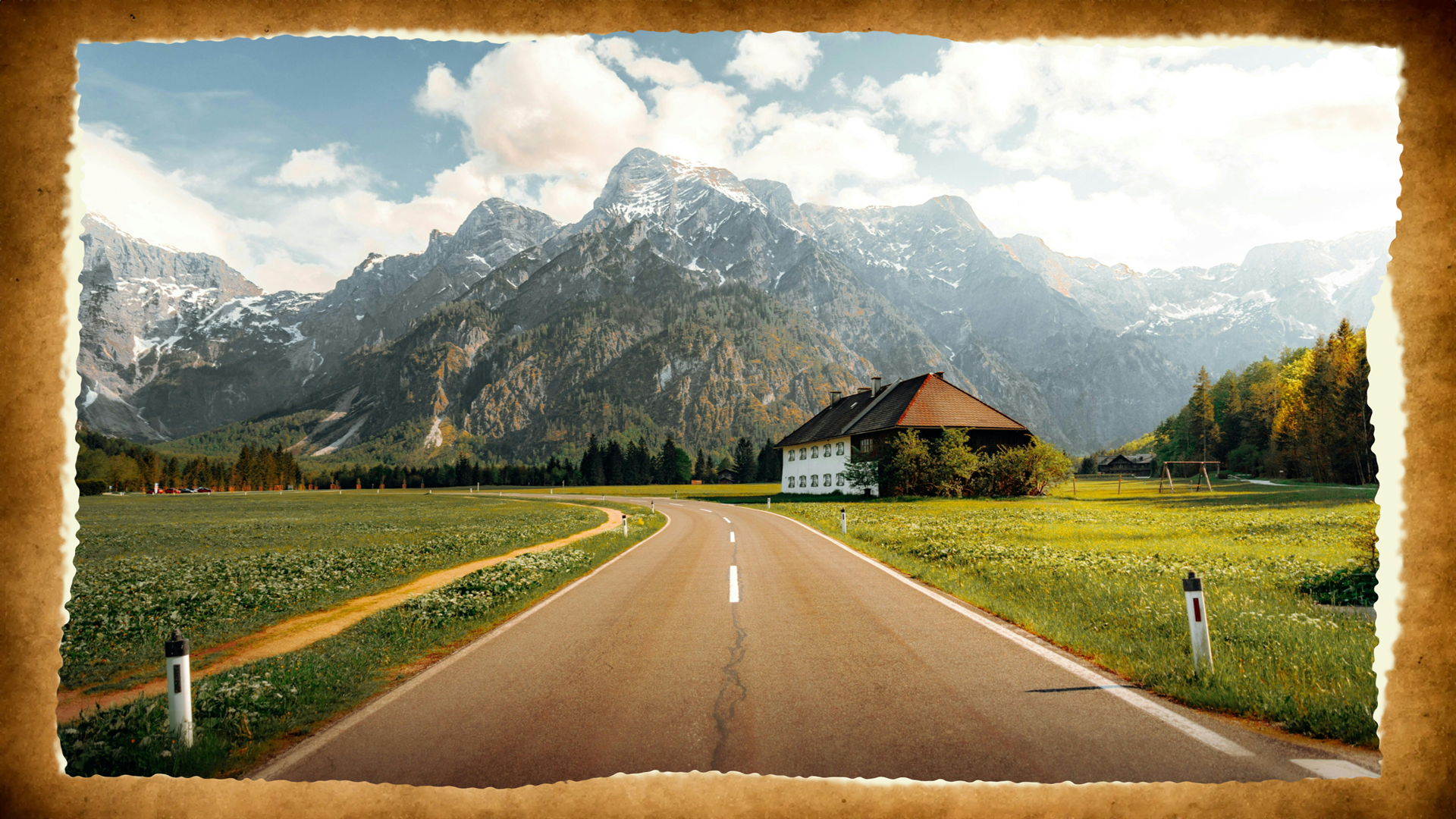 Example of a Torn-edge effect on a photo against a paper background
