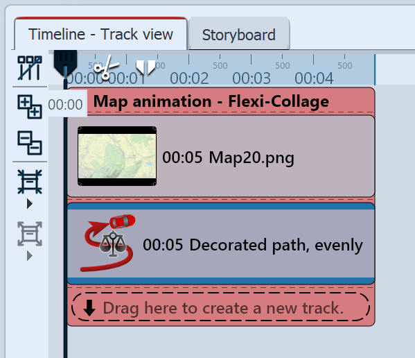Map and path in the Timeline
