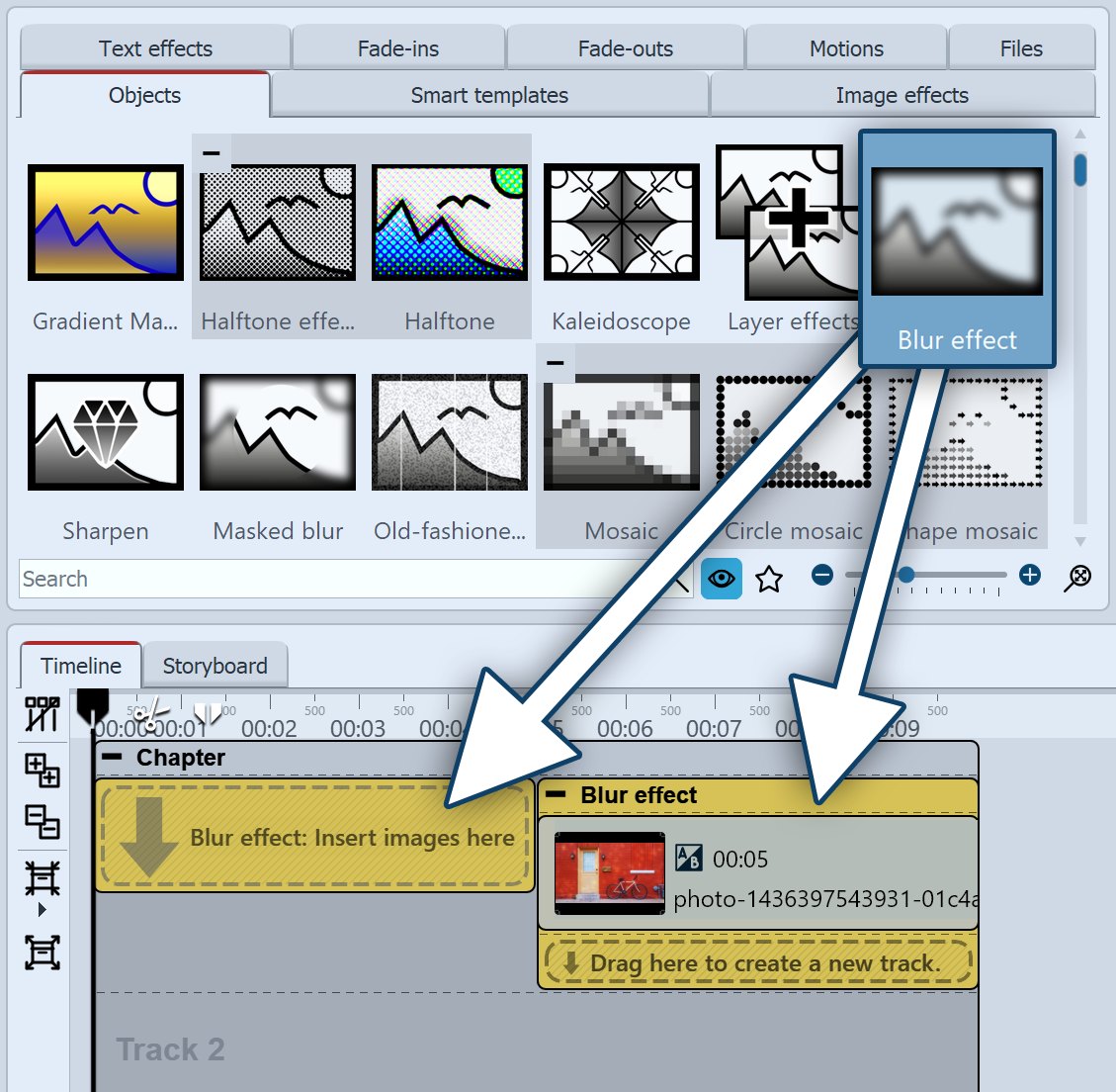 Inserting the Blur effect