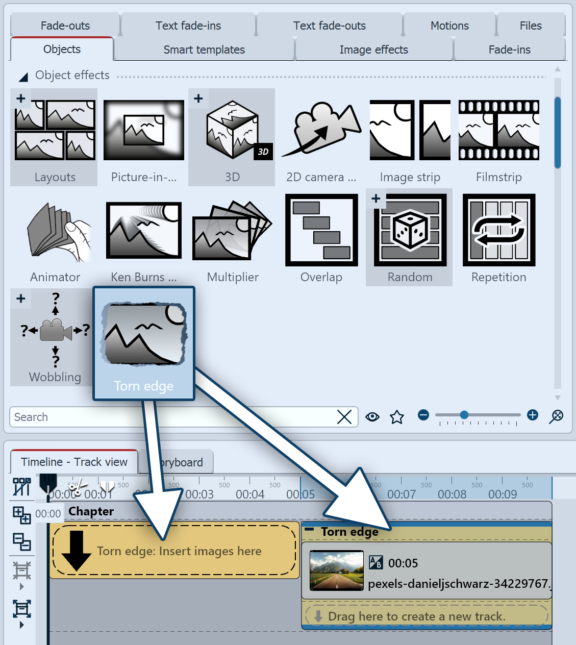 Insert Torn-edge effect