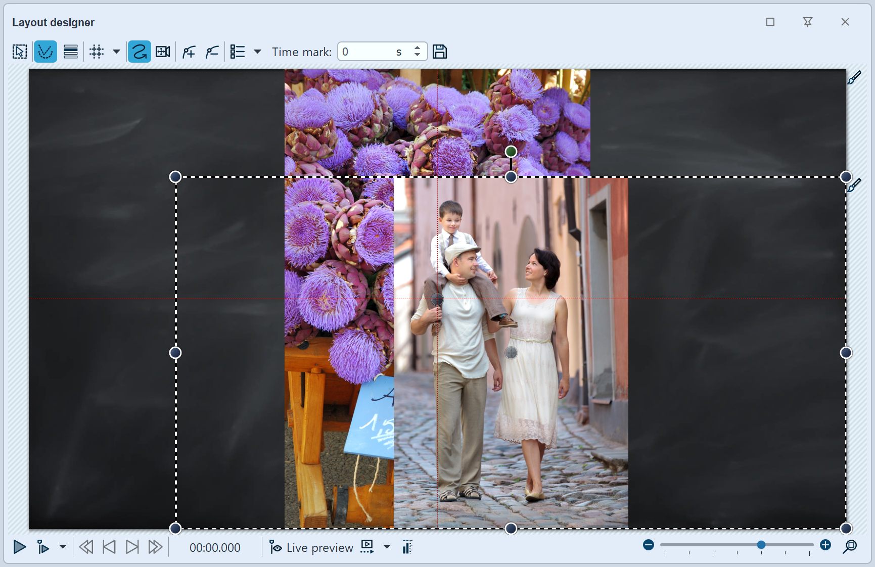 Bilder im Layoutdesigner verkleinern und positionieren